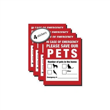 สติ๊กเกอร์แจ้งเตือนการช่วยเหลือฉุกเฉินสำหรับสัตว์เลี้ยง
